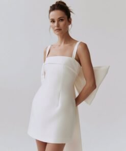 Off-Shoulder Satin Wedding Dress