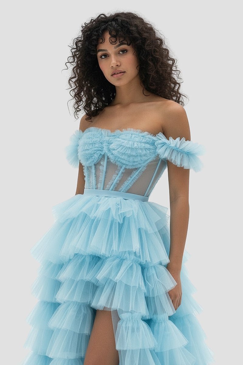 Off-Shoulder Chiffon Prom Dress - Image 6