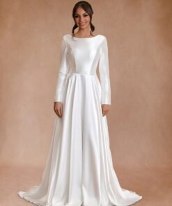 V-Neck Chiffon Wedding Dress